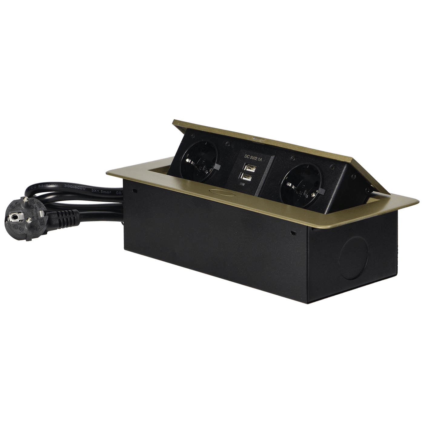 Orno Produžni kabel sa 2 x Schuko utičnice + 2 x USB, ugradbena - OR-AE-13126(GS)/BR