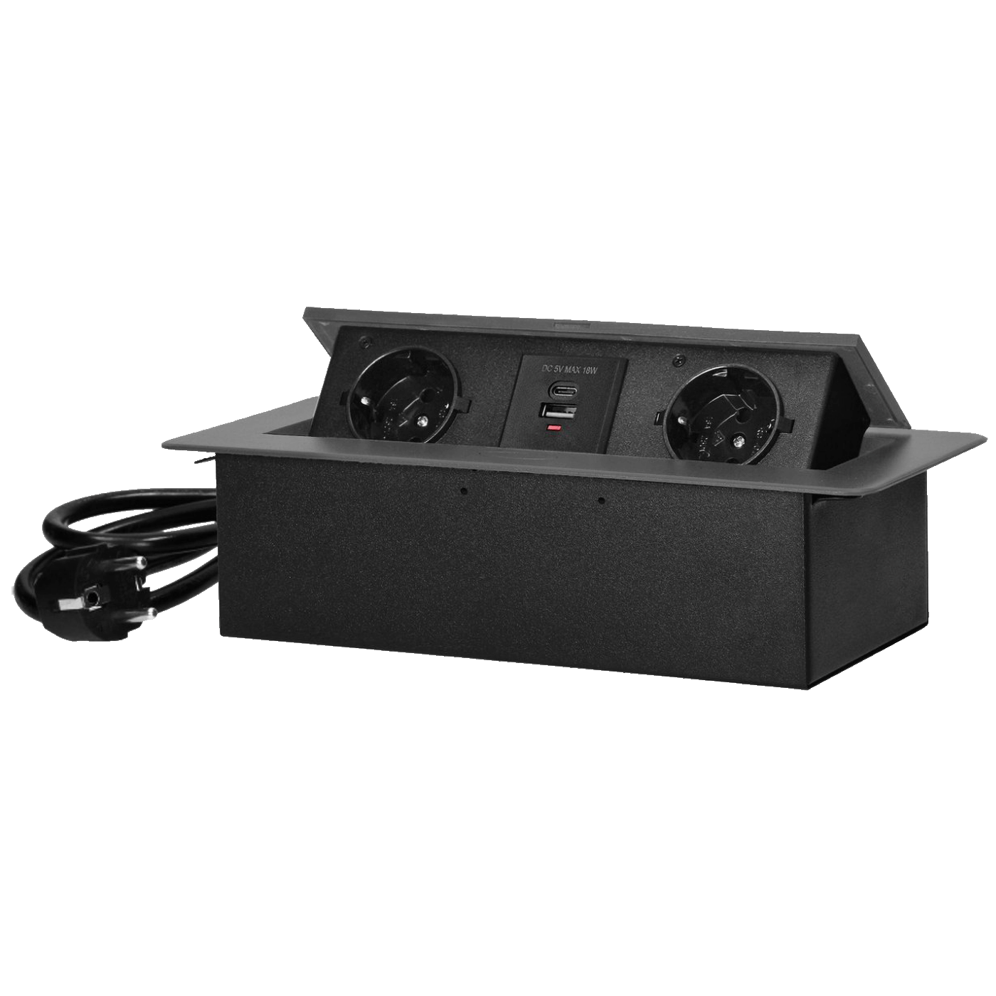 Orno Produžni kabel sa 2 x Schuko utičnice + 2 x USB, ugradbena - OR-GM-9035(GS)/GR