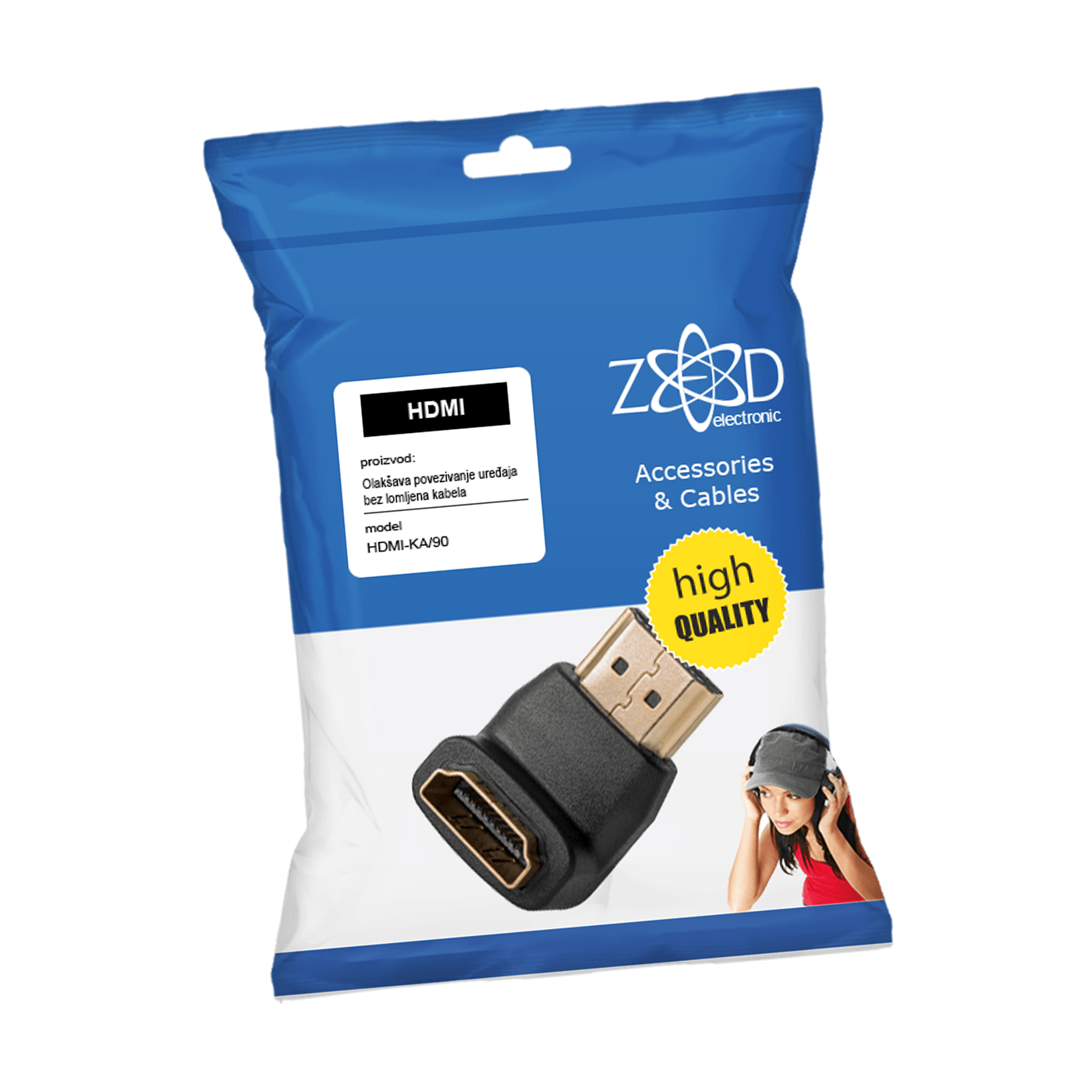 ZED electronic Adapter HDMI kutni 90° - HDMI-KA/90