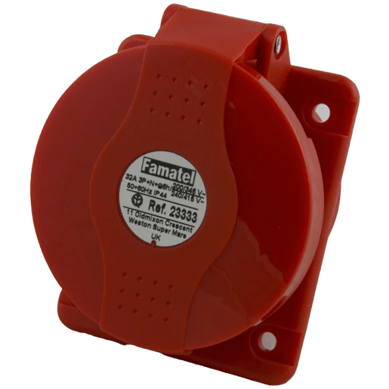 Famatel utičnica zidna 10°, 32A/380÷415, 5 Polna (3P+N+E ), IP44 - 23333