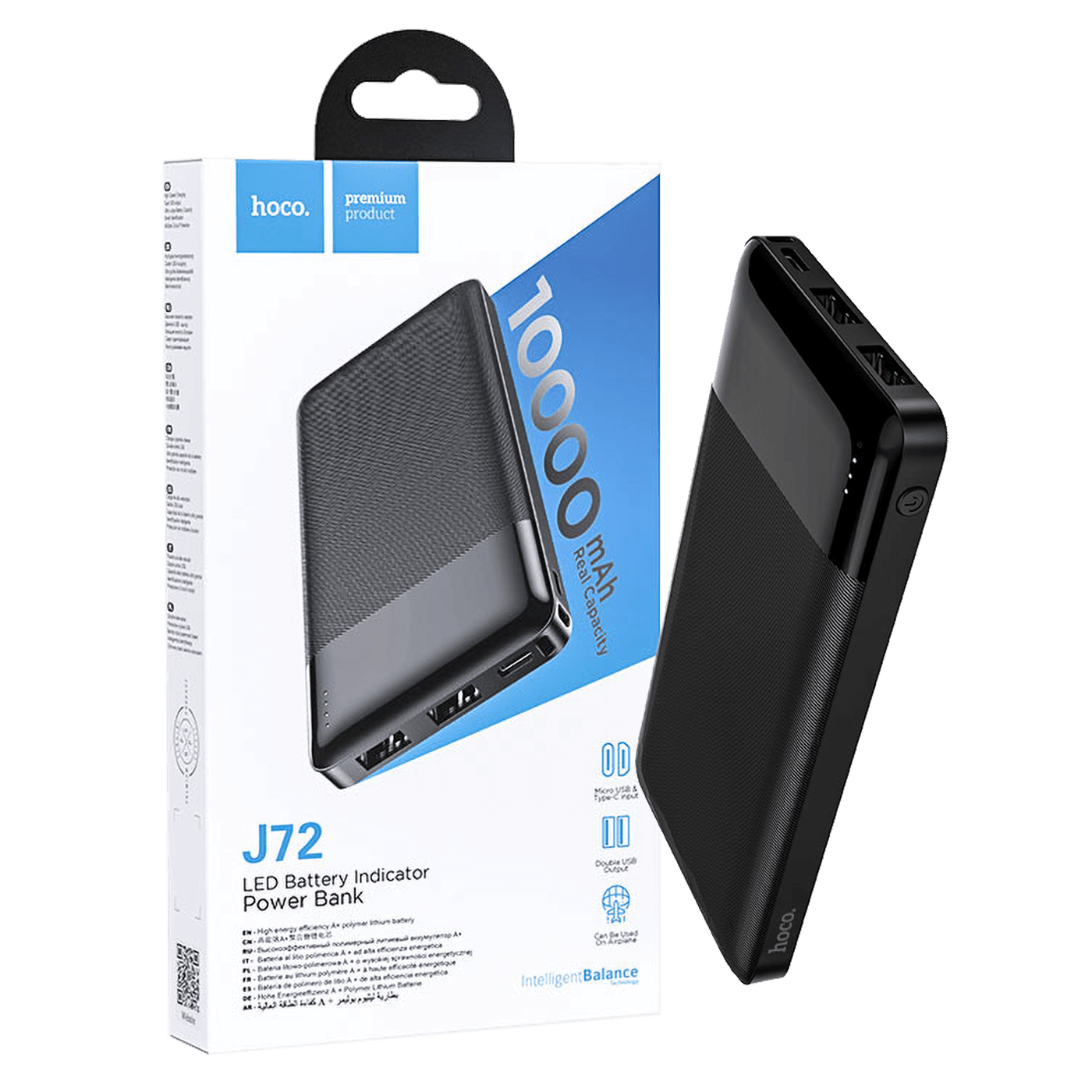 hoco. Punjač prijenosni za mobitele, 10000 mAh, 2A / 2A - J72 Easy travel