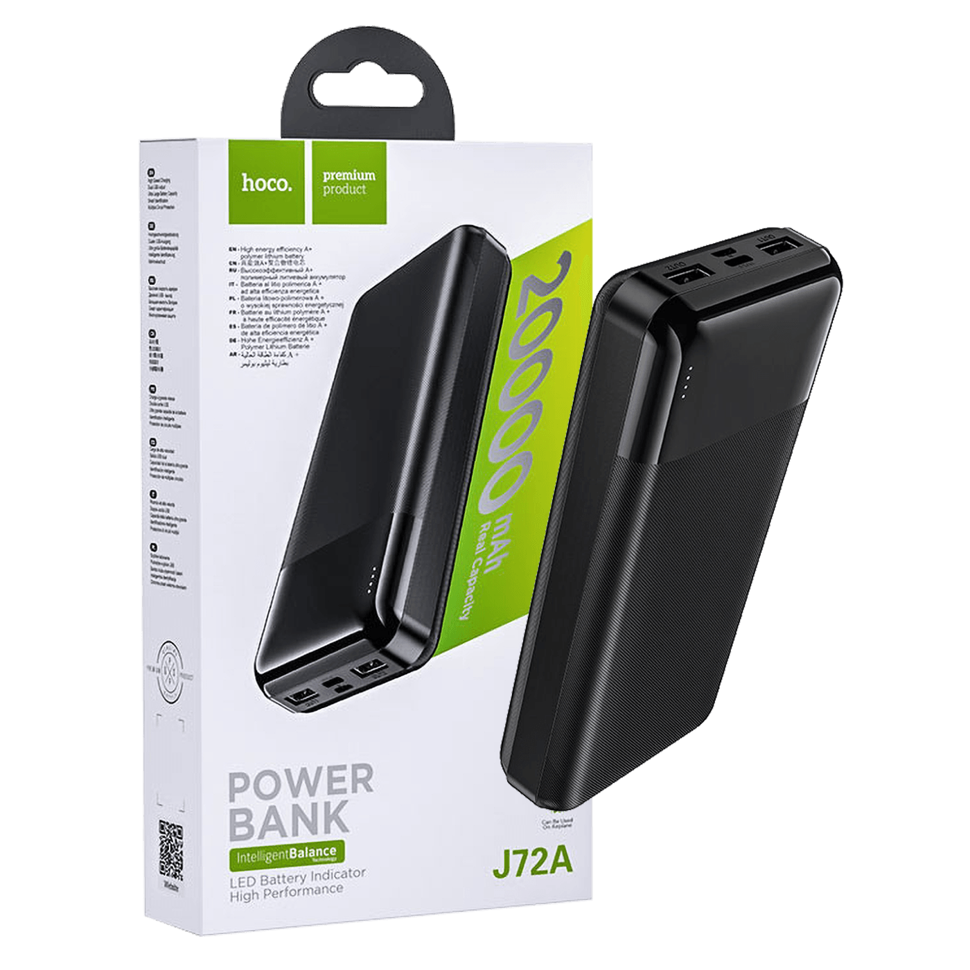 hoco. Punjač prijenosni za mobitele, 20000 mAh, 2A / 2A - J72A Easy travel