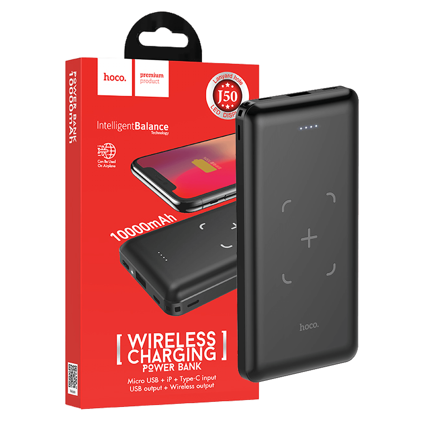 hoco. Punjač prijenosni, USB + bežični, 10000mAh - J50 Surf