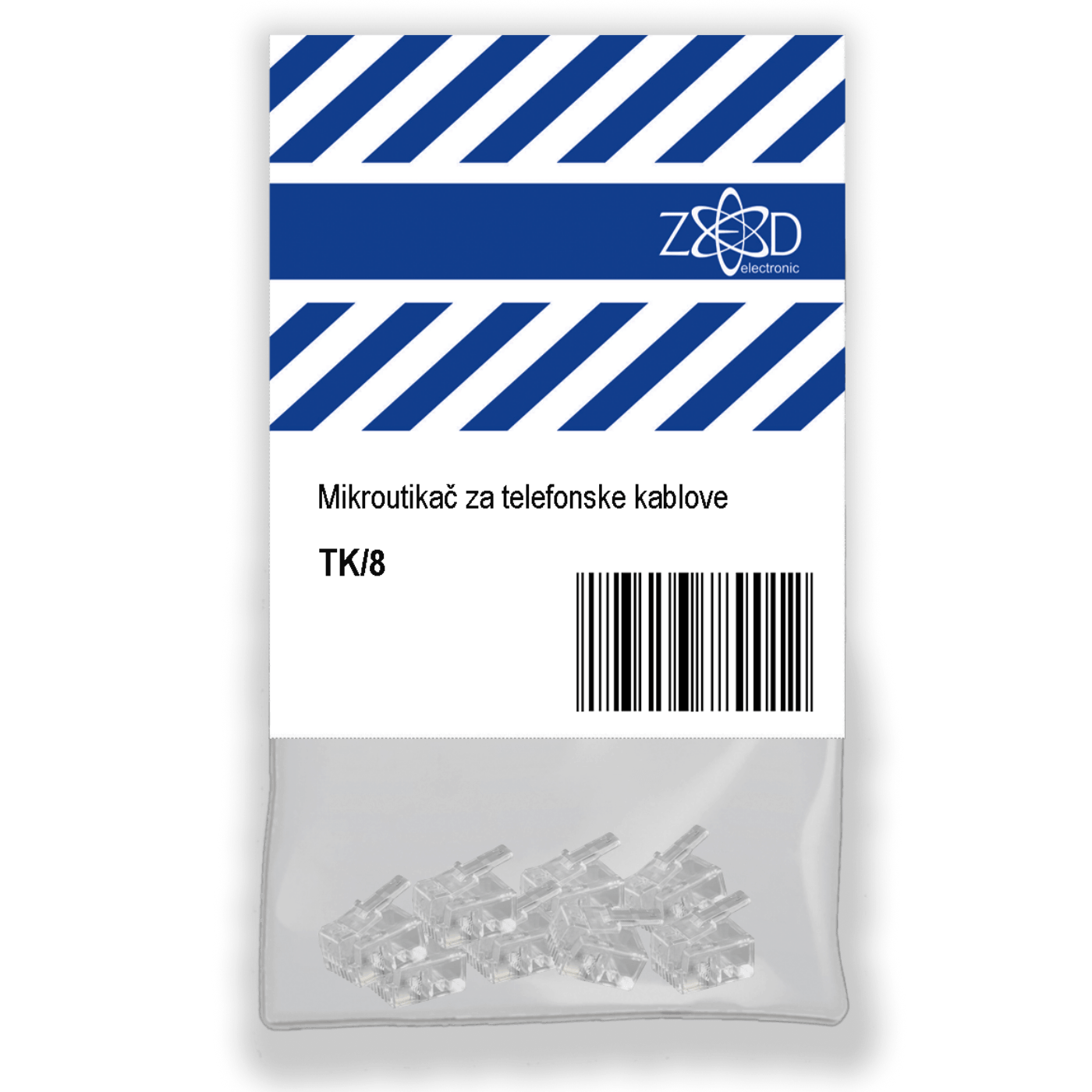ZED electronic Telefonski  konektor, blister pakiranje  ​8 komada - TK/8