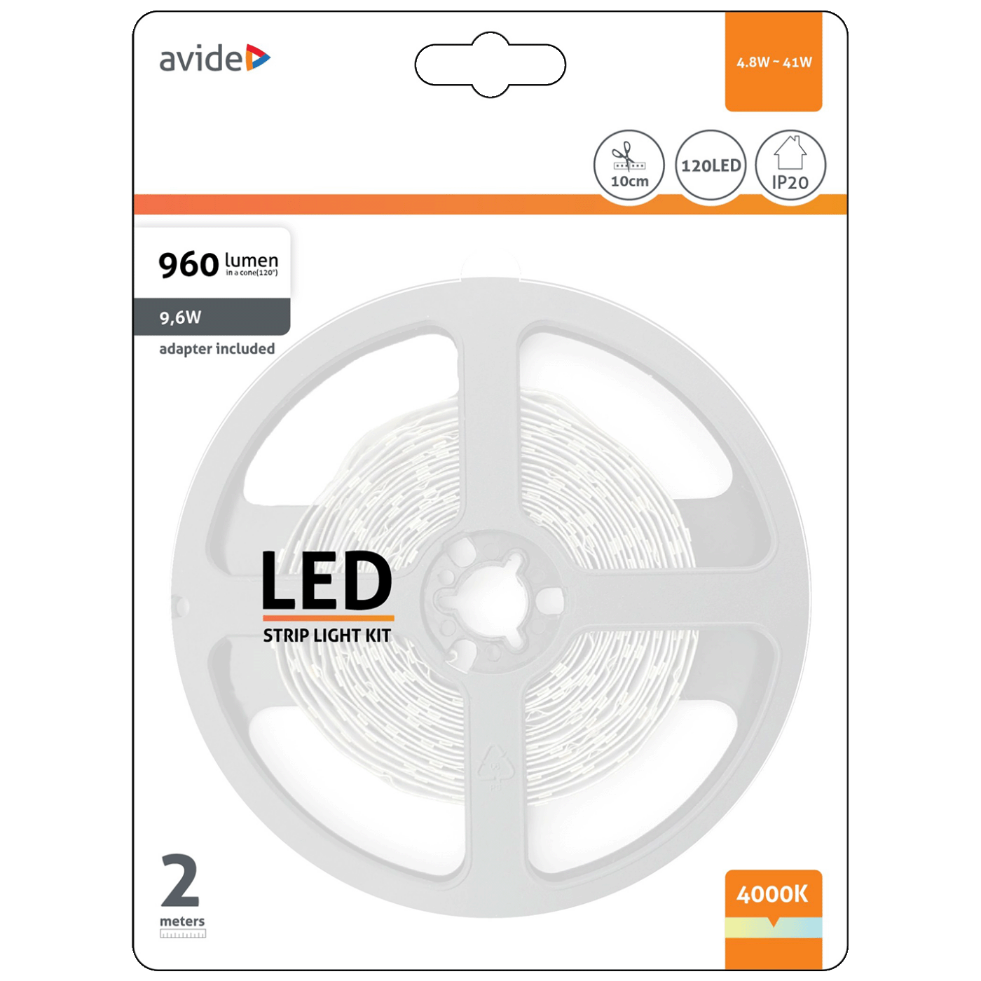 Avide LED traka, 4000K, 4.8W, 12V, 2 met., IP20 - ABLSBL12V2835-60NW