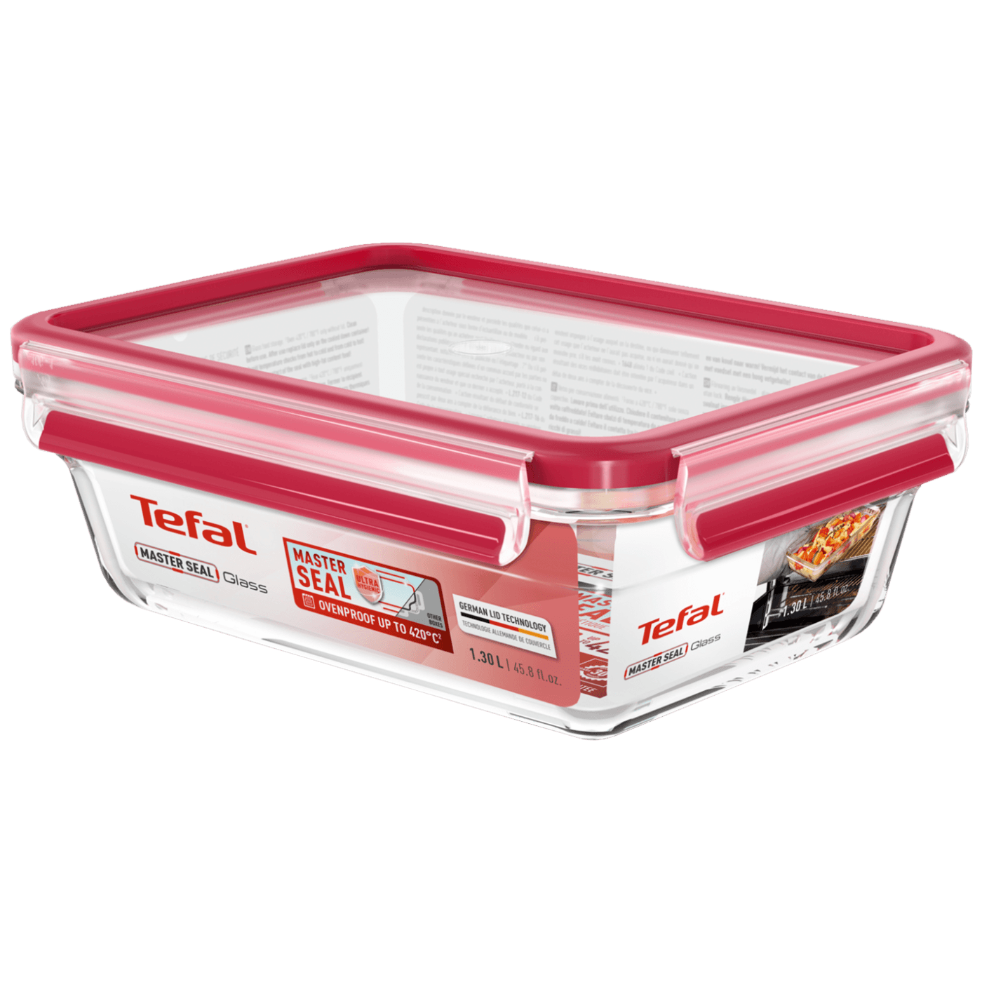 Tefal Staklena posuda sa poklopcem, 1.3 lit., MasterSeal Glass - N1041010