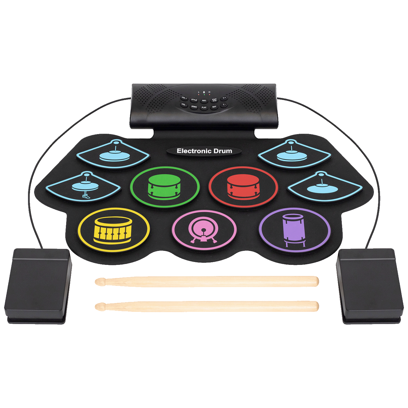 home Električni bubnjevi, set, sklopivo, Bluetooth, 1000 mAh - HRD1