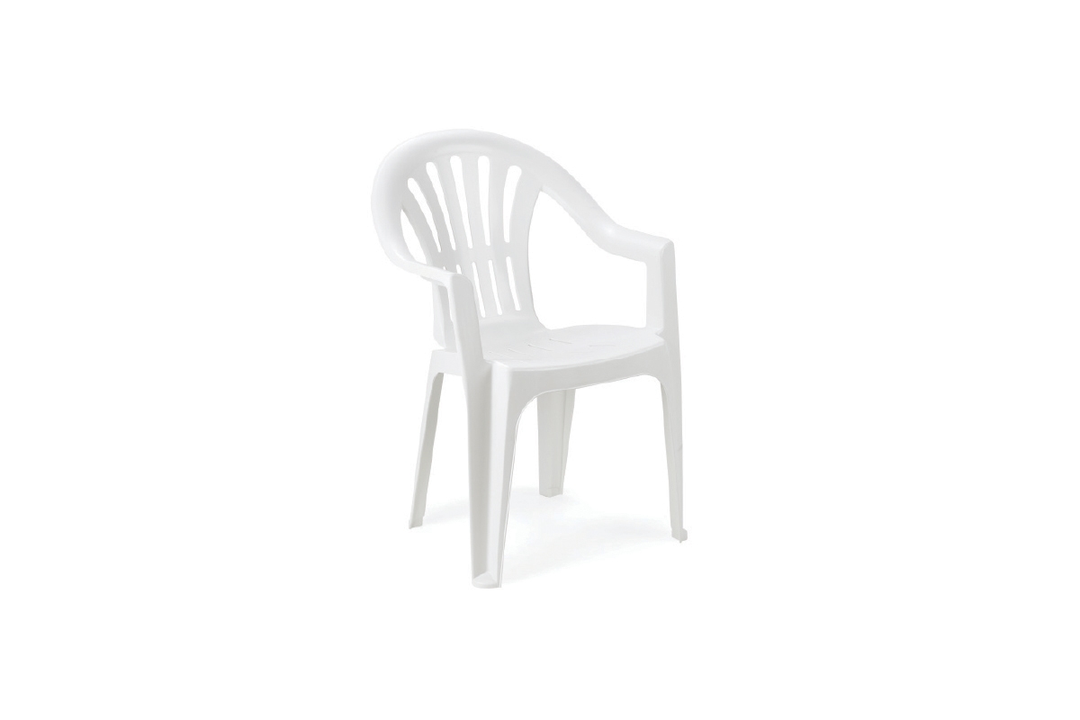 Bastenska stolica plasticna Kona - bela