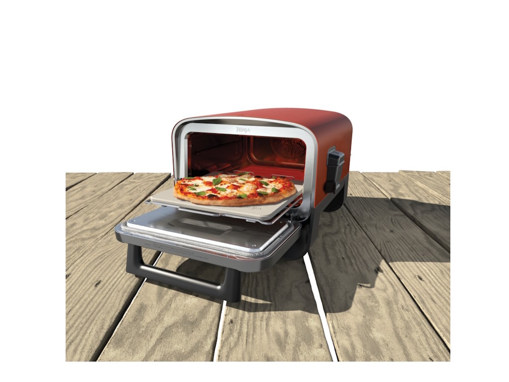 Ninja vanjska pec za pizzu8u1 uredjaj, snaga 2400W,Woodfire tehn. do 30% brze, tezina 22kg,