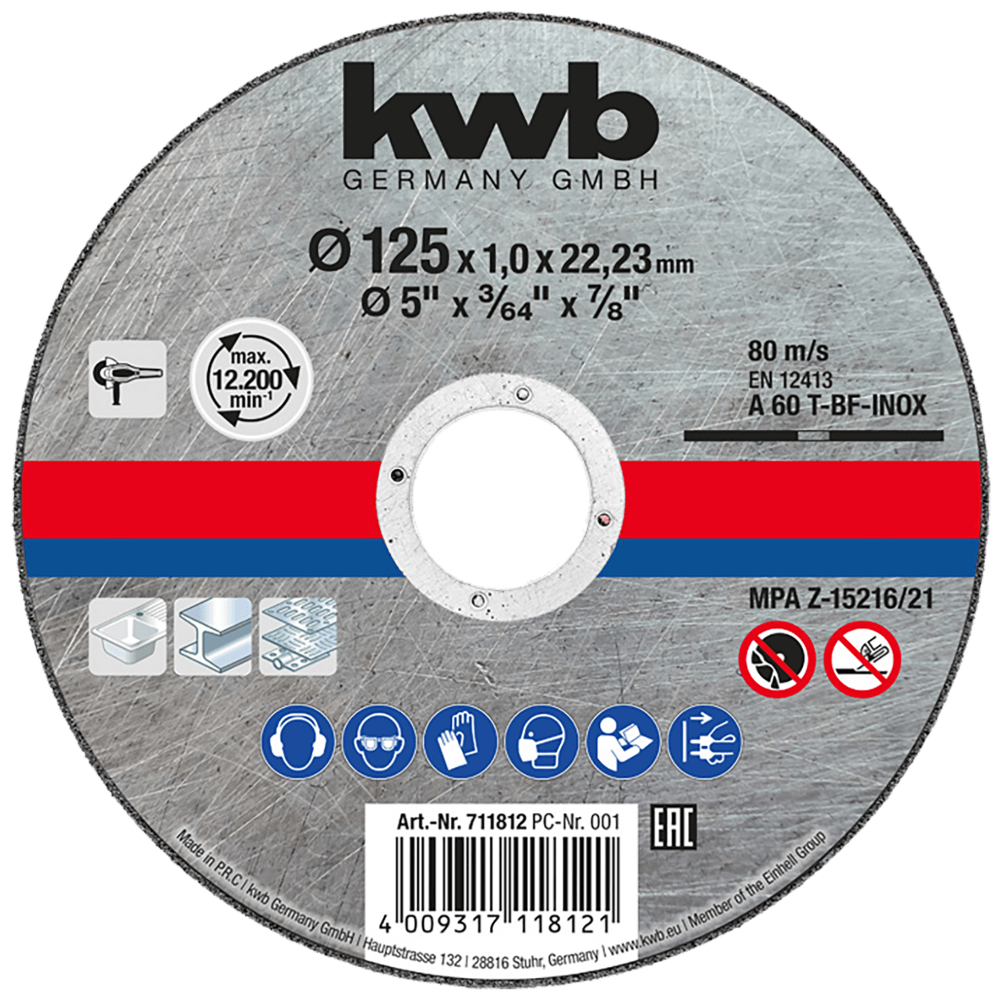 kwb Rezna ploča za INOX 115 x 1.0 mm - 711811