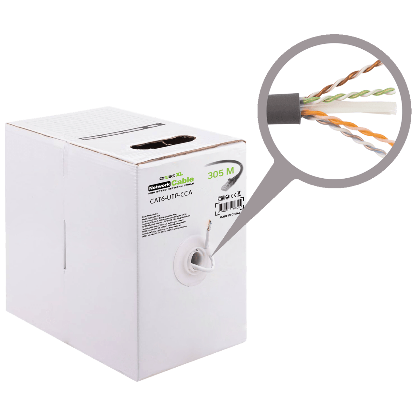 Connect XL Mrežni UTP kabl, CAT6, CCA, 305 met. - CAT6-UTP-CCA