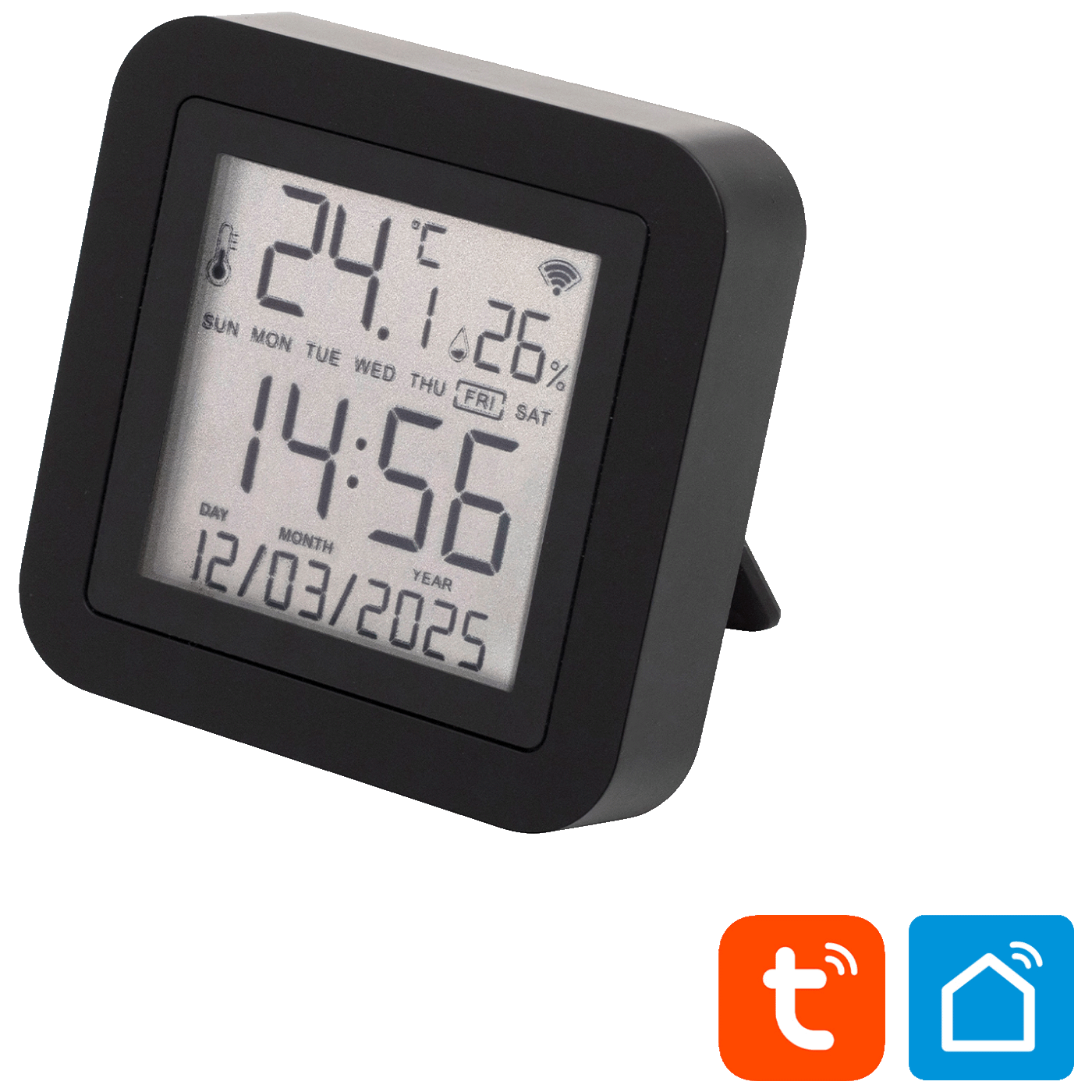 home Daljinski upravljač, mjerač temperature i vlage, sat, LCD - HSTHR