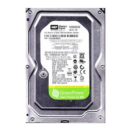 HDD 500GB WD5000AVDS-P  SATA2 32MB PULL AV-GP,PULL DRIVE;12MJESECI GARANCIJE