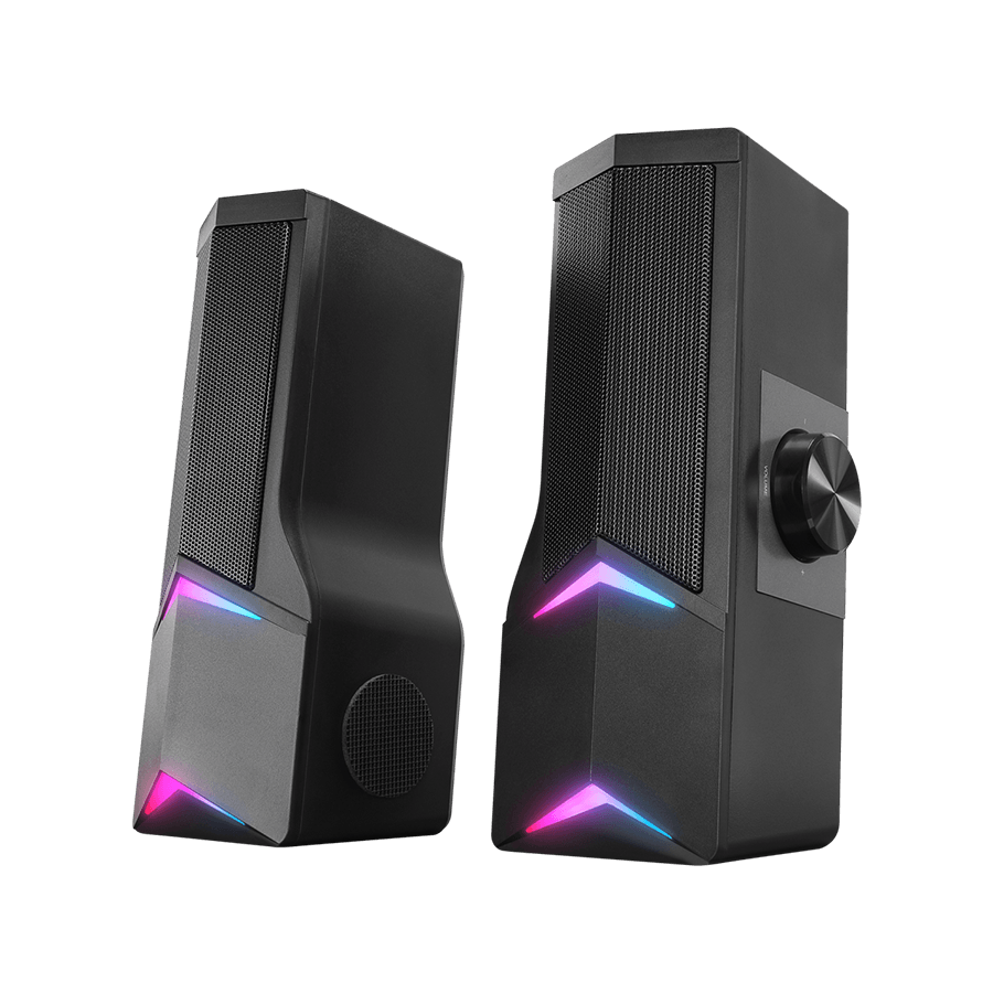 Zvučnici 2.0 gaming RAMPAGE Elegant X10 2.0 Rms Bluetooth 3W*2 RGB Illuminated Multimedia Usb 5V 45dB Gaming Player Speaker, 38928