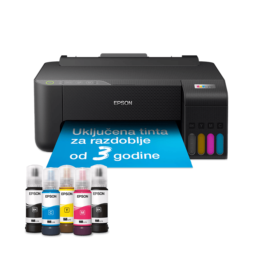 Printer Epson EcoTank L1270 33str/min BW. 15str/min Color, Rezolucija ispisa 5.760 x 1.440 dpi. USB+WiFi+WiFi Direct