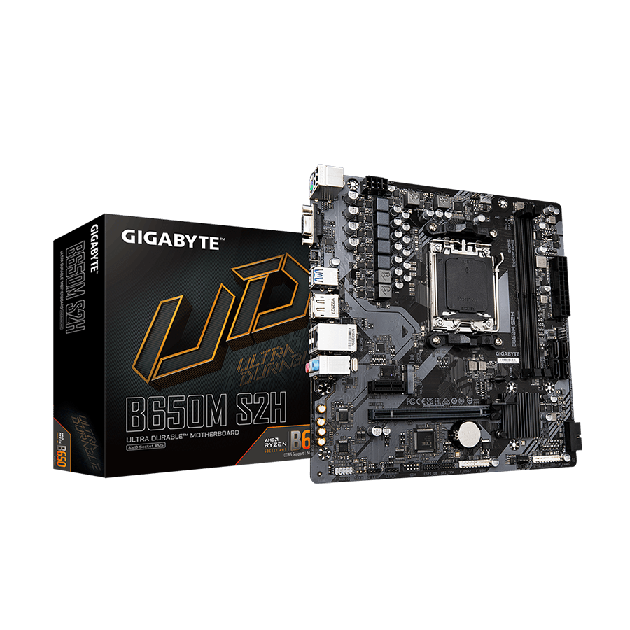 Gigabyte MB B650M S2H AM5, 2xDDR5, 1xM.2, 4xSATA, 12xUSB, 2xDP, 1xHDMI, mATX