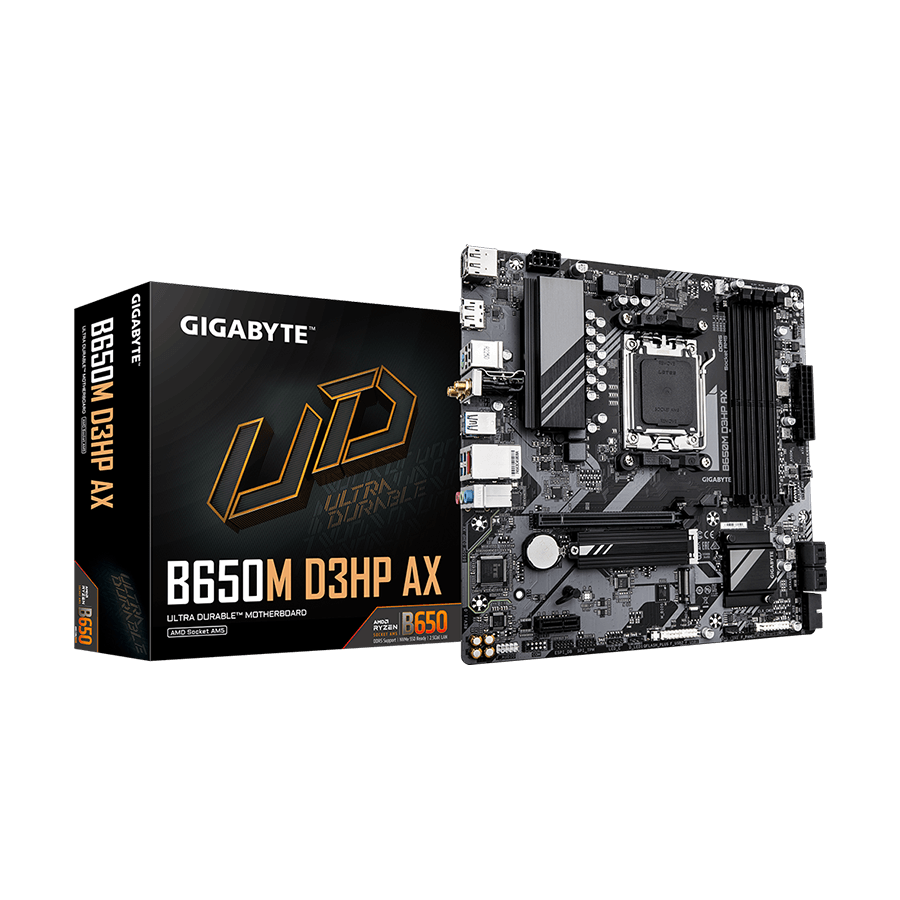 Gigabyte MB B650M D3HP AX AM5, 4xDDR5, 2xM.2, 4xSATA, 10x USB, HDMI, 2x DP, microATX