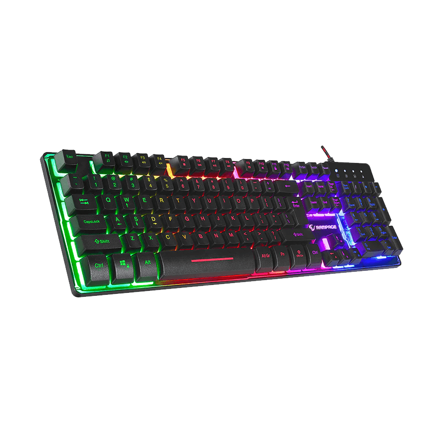 Tastatura gaming RAMPAGE Titan K9 Black USB Rainbow Color Backlit US/EGNLISH Layout FULL SIZE