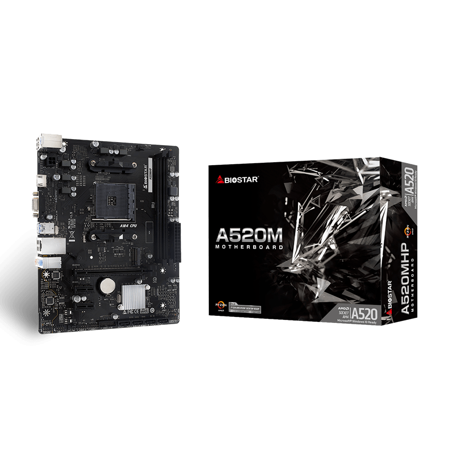 MB BIOSTAR A520MHP, mATX, Soc AM4, DDR4, M.2, GbE LAN, HDMI, VGA