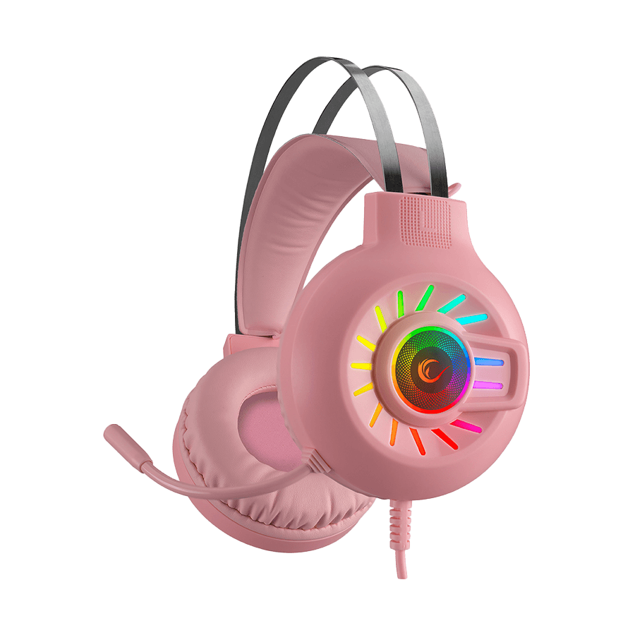 Slušalice sa mikrofonom gaming  RAMPAGE RM-K44 ZENGIBAR Pink 7.1 Surround RGB Light Effect, 36019