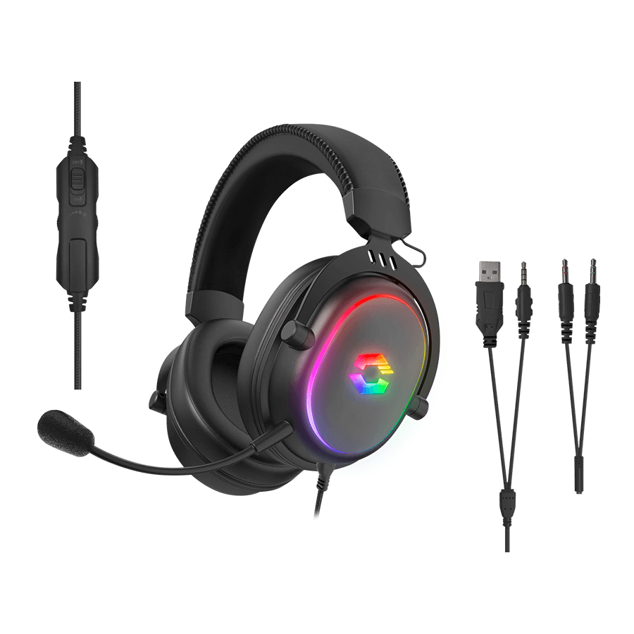 Slušalice sa mikrofonom SPEEDLINK CONUX RGB Stereo Gaming Headset - for PC/PS5/PS4/Xbox SeriesX/S/Switch 2/Switch/OLED/Lite , black, SL-860017-BK