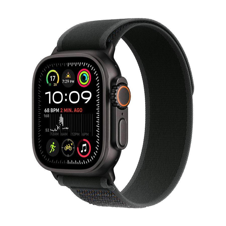 Apple Watch Ultra 2 49mm Black Titanium Case with Black Trail Loop MX4U3QA/A