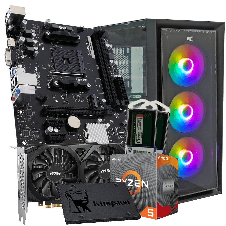 GNC GAMER SUPER NATURALE II Ryzen 5 3600 4.2GHz, MB B550, RAM 16GB DDR4 3200MHZ, SSD 480GB, GTX 3050 6GB, no OS, 2y