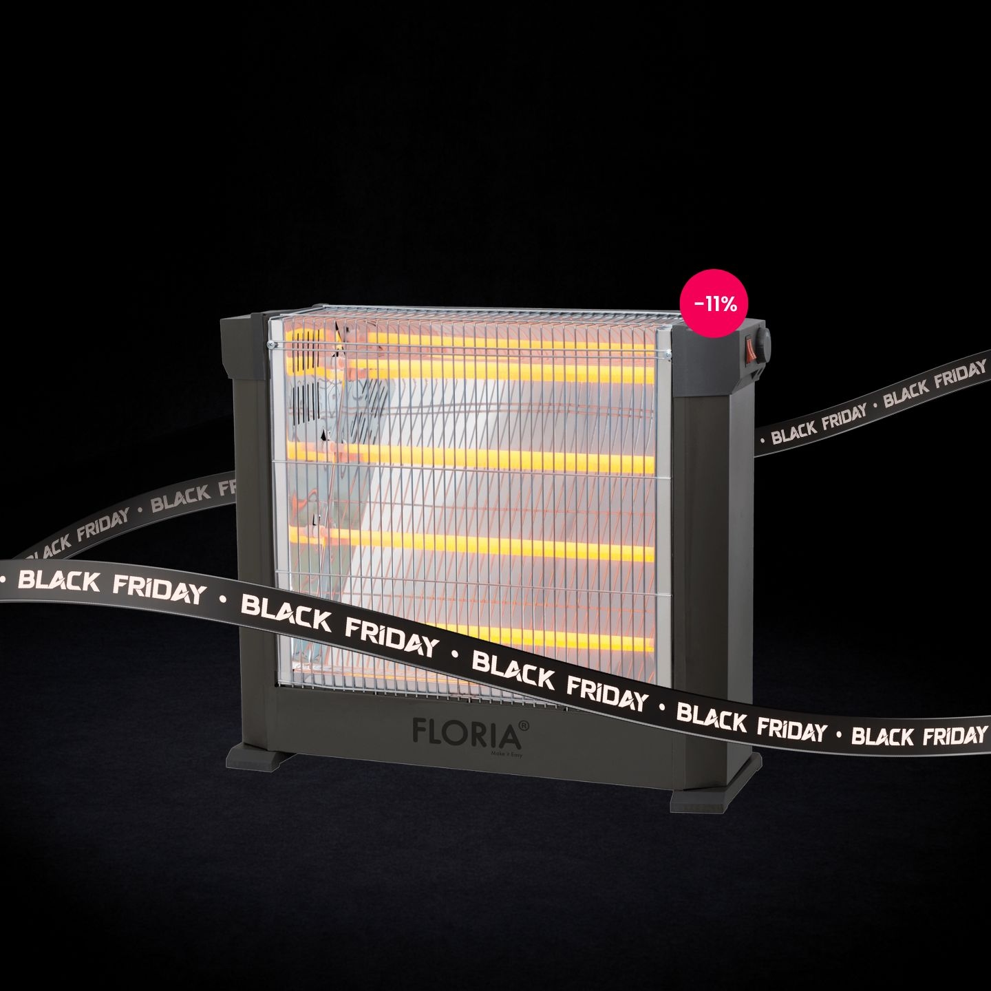 Floria Grijalica sa halogenim ( kvarcnim ) grijačem, 1800 W, crna - ZLN8808