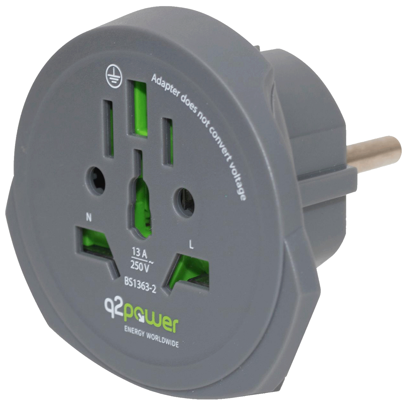 q2power Adapter, putni, univerzalni - World to Europe