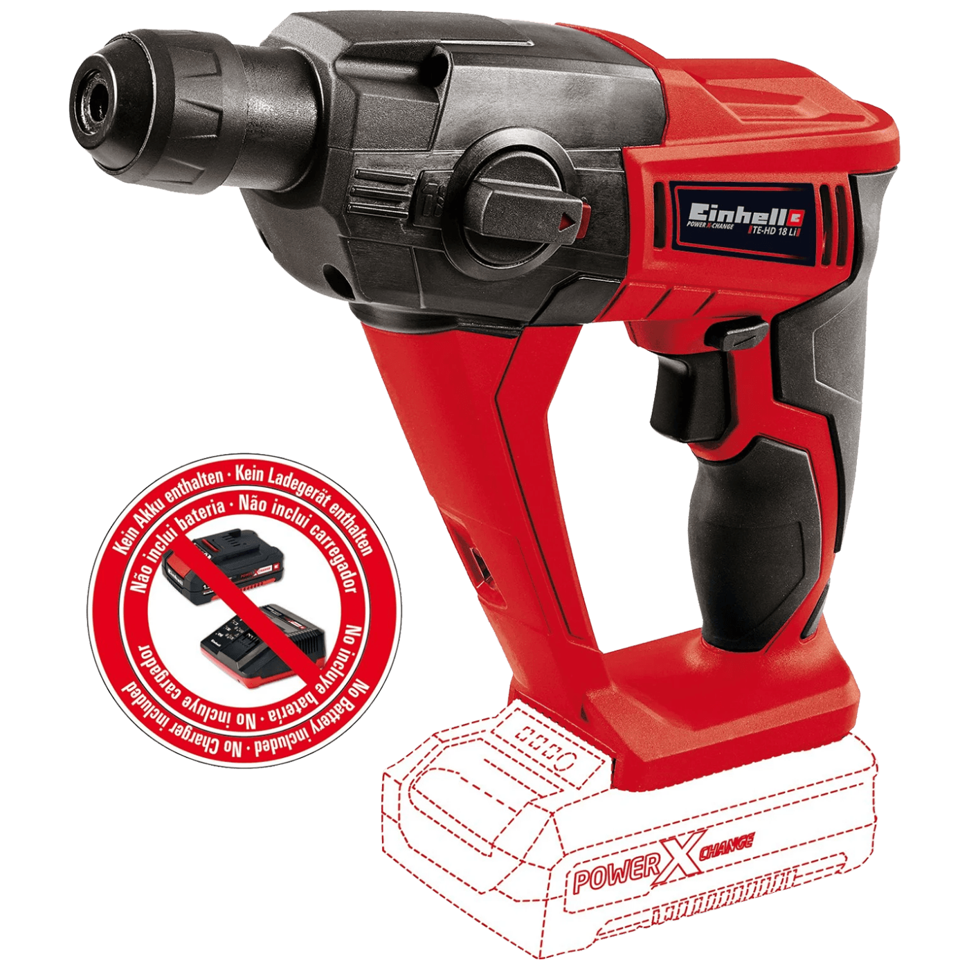 Einhell Aku čekić bušilica, bez baterije - PXC Aku TE-HD 18 Li - Solo