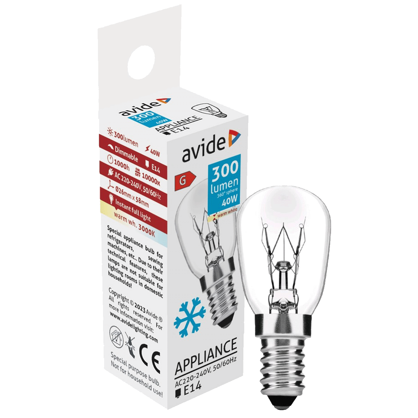 Avide Sijalica za frižider, LED 40W, E14, 3000K - Cooling Bulb 40W E14