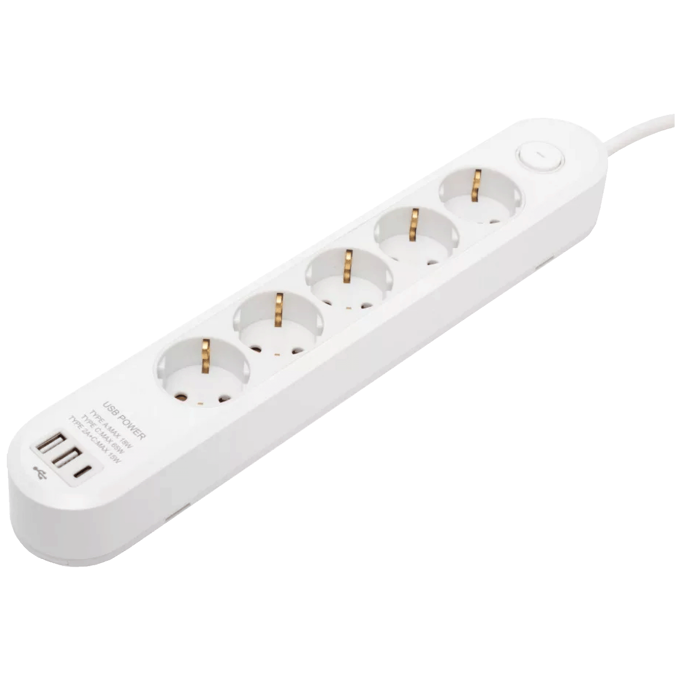 home Produžni kabl, 5 utičnica, 1.5mm², USB, 3 met. - NV5K3USBC