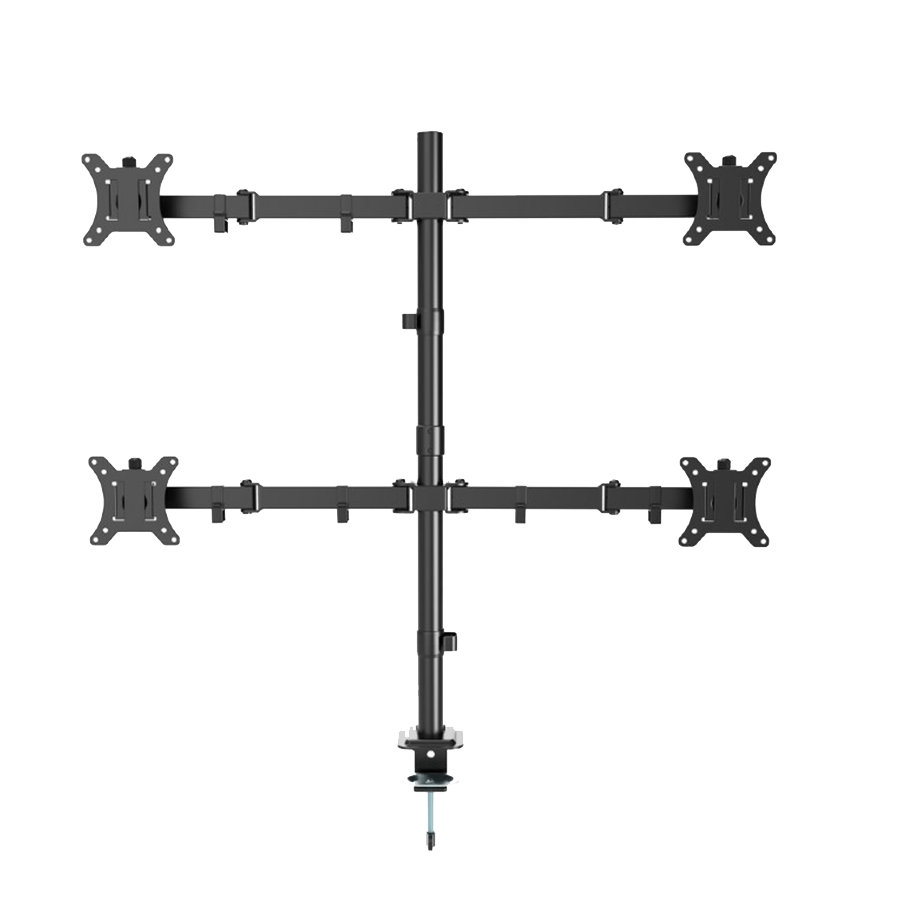 NOSAČ ZA ČETRI MONITORA GEMBIRD MA-D4-01, montaža na stol, (tilting, swivel), 13”-32”, up to 10 kg