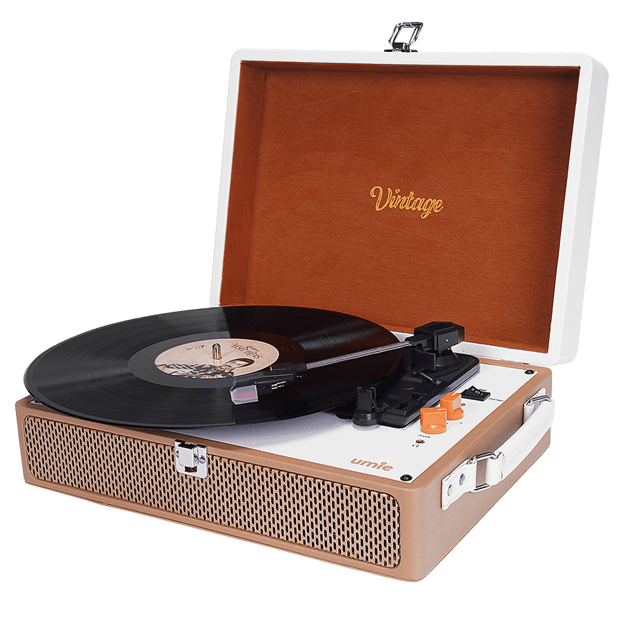 Gramofon UMIE Vintage UM-P353 Turntable Music Box with Bluetooth and 3.5mm AUXIN & RCAO Support, 37925