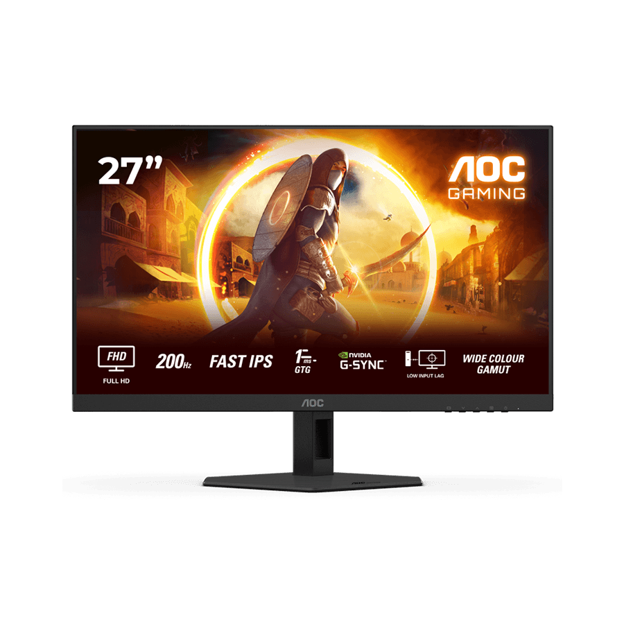 MONITOR AOC Gaming 27G4HRE 27" Fast IPS, 1920x1080, 200Hz, 0.5ms MPRT (1ms GtG), 300 cd/m2, 1000:1, Adaptive Sync, G-Sync Compatible, HDR10, 2x HDMI, 