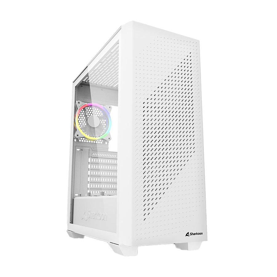 Kućište SHARKOON gaming, VS9 White RGB ATX, Tempered Glass, ventilator 3x120mm