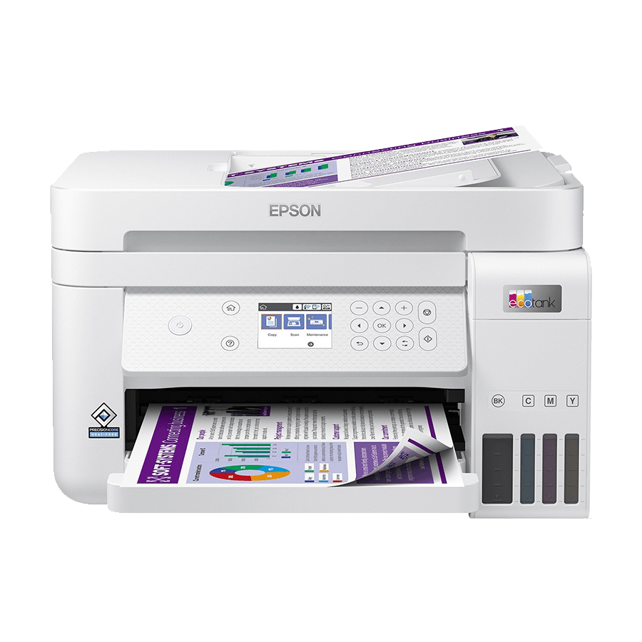Printer EPSON EcoTank L6276 print/scan/copy/fax Rez.4.800 x 1.200 dpi. 33str/min Monokrom.20str/min Colour. ADF.Duplex.USB, LAN.WiFi. tinte br.101