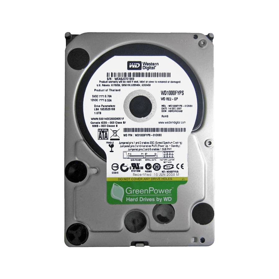 HDD WD 1TB SATA3 7200RPM Pull WD10000FYPS