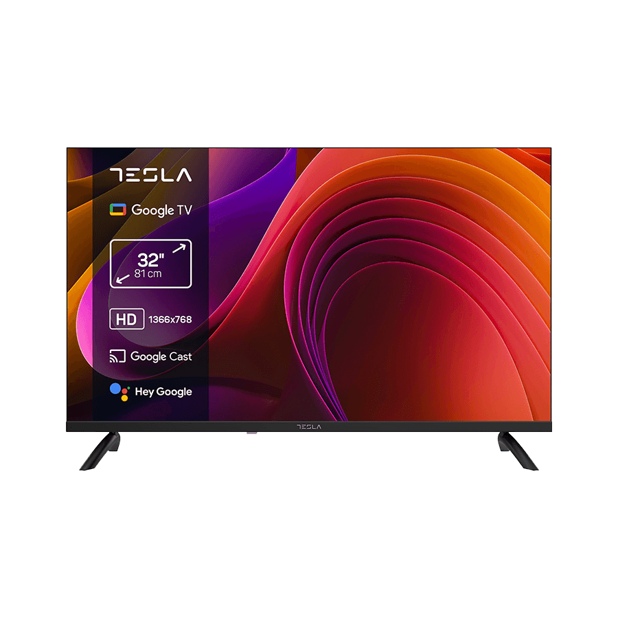TESLA TV 32" 32E655BHS HD Google Powered by Google TV 2x10W Box Speakers