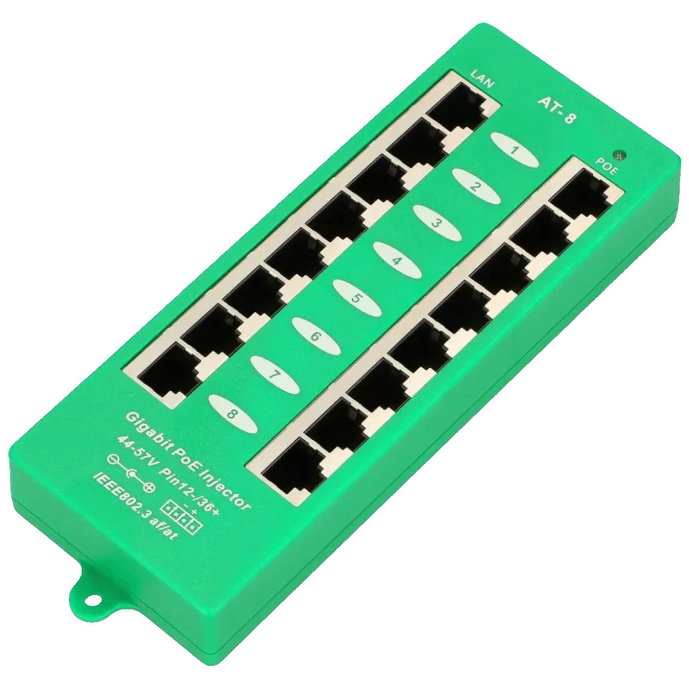 Extralink PoE Injector sa 8 Gigabit 802.3at/af porta, Mode A, aktivni - 8 Port Gigabit PoE Injector
